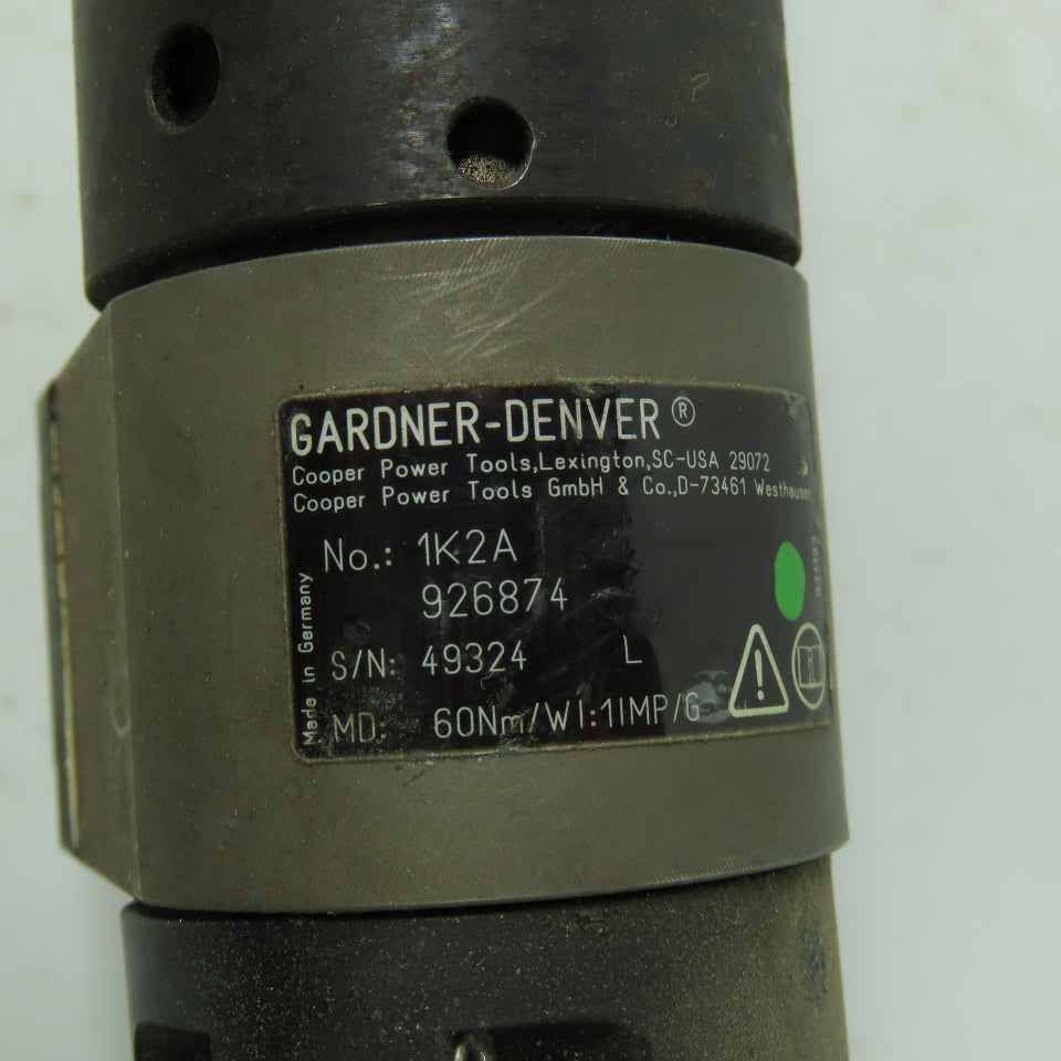 Gardner Denver 1K2A 926874 1BA 927255 Cooper Electric Nutrunner W/ Splined End