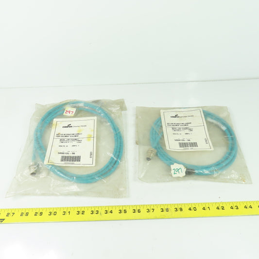 Cooper Cruise Hinds 5000135-96 Receptacle Cable Cordset 60V 2A 6'-7" L Lot Of 2
