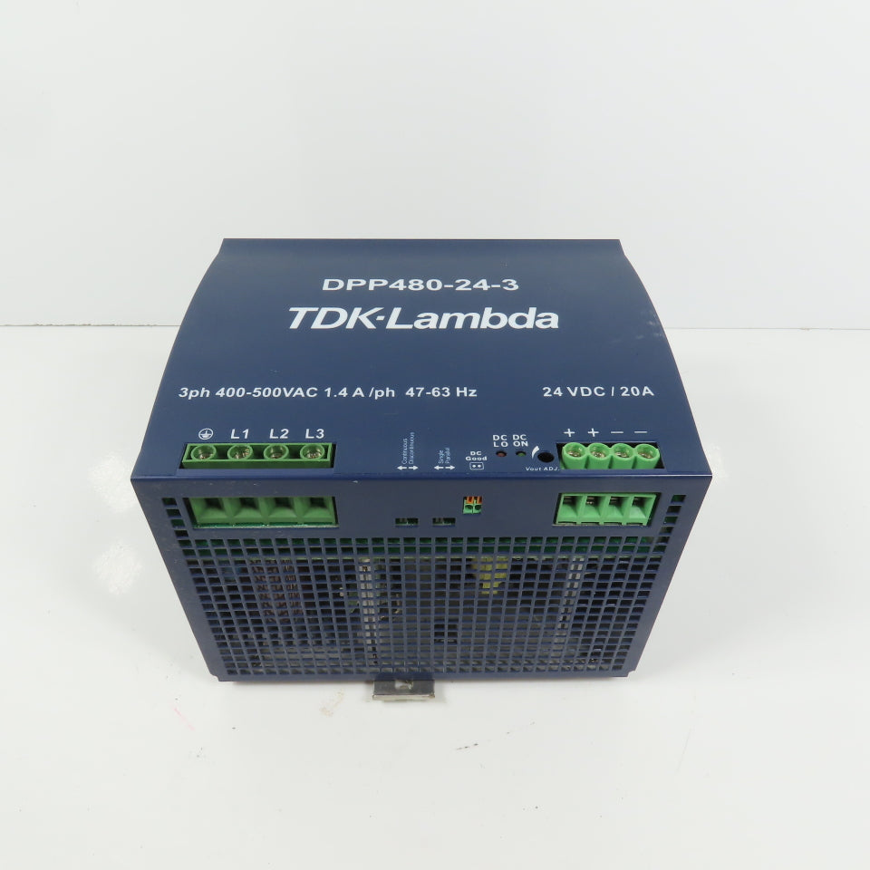 TKD Lambda DPP480-24-3 24V DC 20A/480W Power Supply 3PH 400-500VAC Input 1.4A