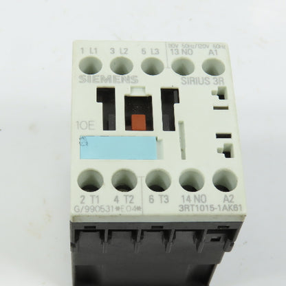 Siemens 3RT1015-1AK61 Sirius 3R Motor Starter Contactor 120V Coil 5HP