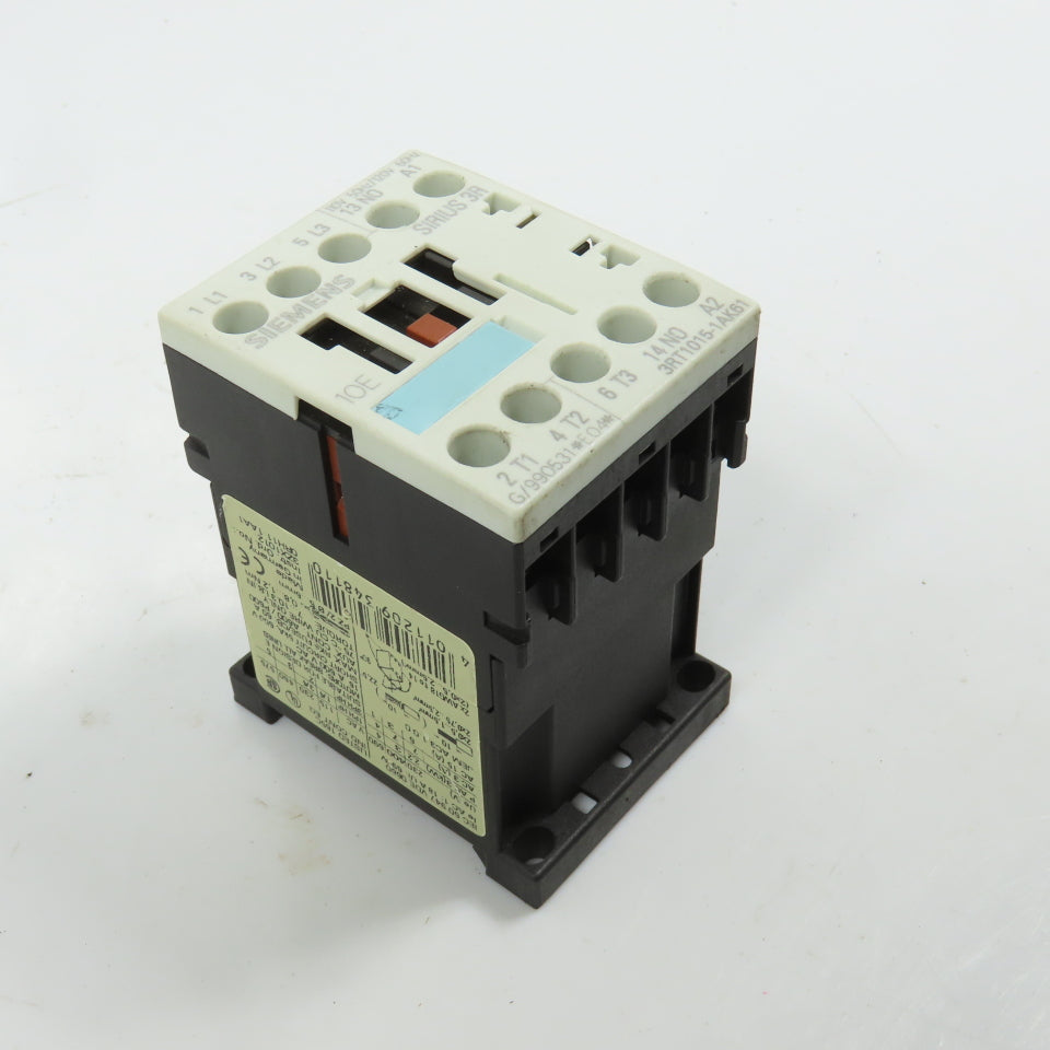 Siemens 3RT1015-1AK61 Sirius 3R Motor Starter Contactor 120V Coil 5HP