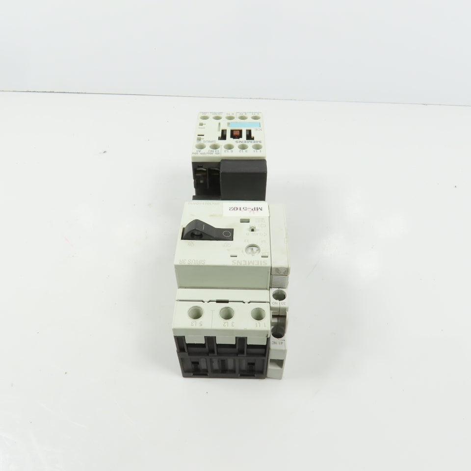 Siemens 3RT1015-1AK61 Sirius 3R 5HP Contactor 120V Coil W/ 3RV1011-1DA10