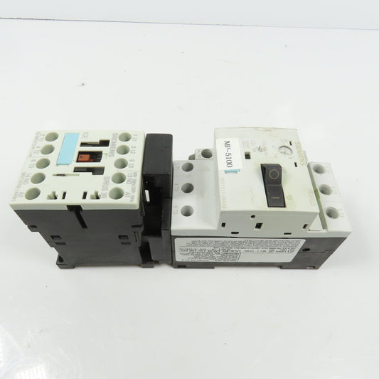 Siemens 3RT1015-1AK61 5HP Motor Starter 120V Coil W/ 3RV1011-1BA10 1.4-2A