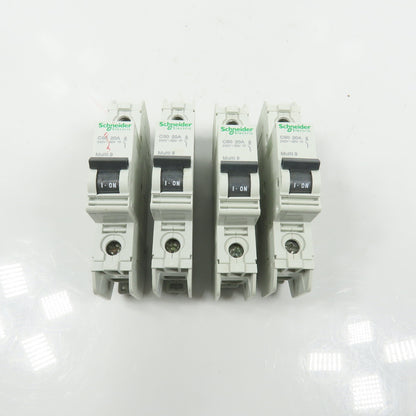 Schneider C60 Multi 9 20A Rail Mount Single Pole Circuit Breakers 240VAC Lot/4