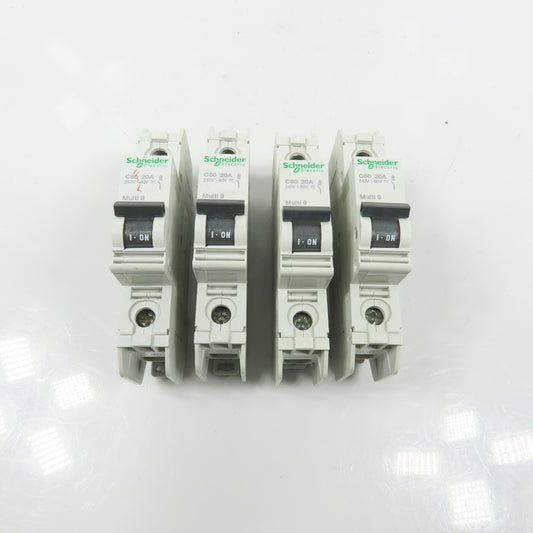 Schneider C60 Multi 9 20A Rail Mount Single Pole Circuit Breakers 240VAC Lot/4