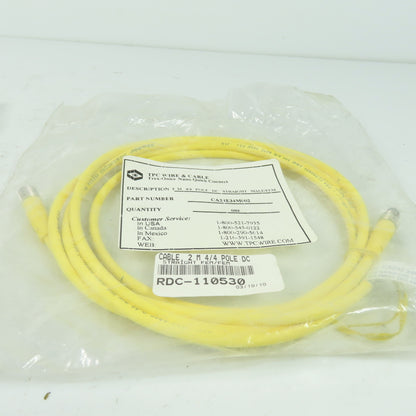 Tpc Wire CA24E34M002 2M 4/4 Pole DC Straight Male To Straight Female Lot Of 2