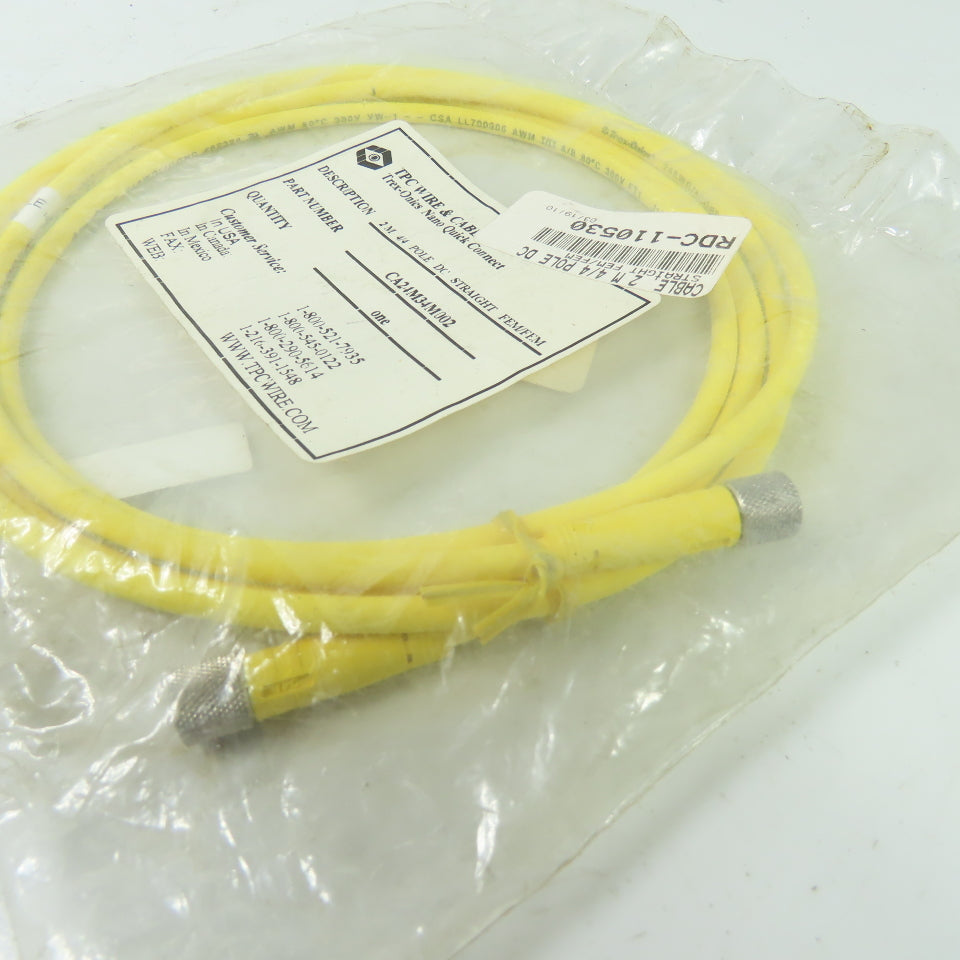 TPC Wire CA24M34M002 2M 4/4 Pole DC Straight Female To Straight Female 4-Pin