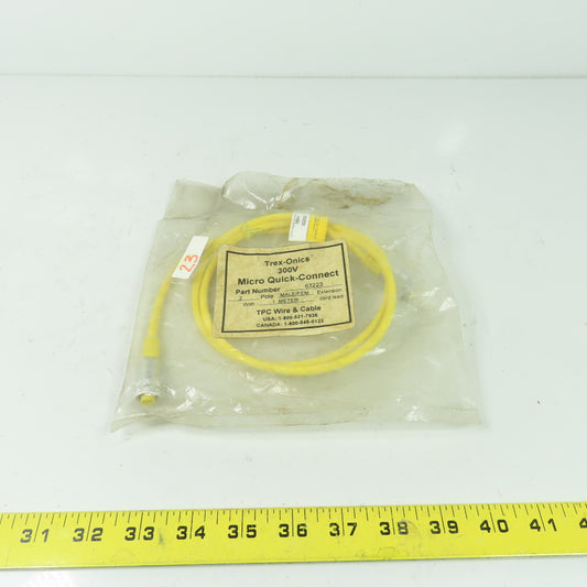 Trex-Onics 63223 TPC Wire 2 Pole Straight Male To Straight Female 1 Meter Lead