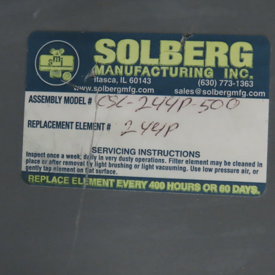 Solberg CSL-244P-500 5" NPT Online Air Filter Assembly 800CFM Max