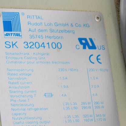 Rittal SK 3204100 Electrical Enclosure Panel Mount Cooling Unit 230V 1Ph