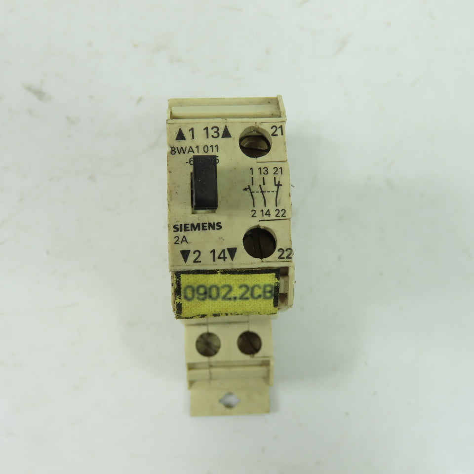 Siemens 8WA1011-6SF24 Terminal Block Circuit Breaker 2A