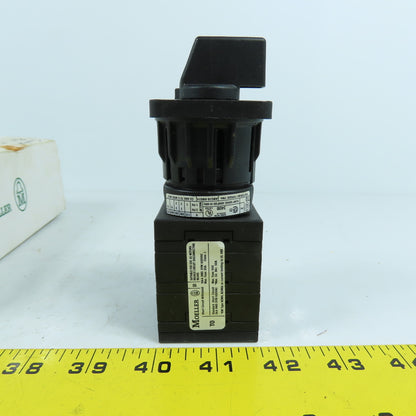 Moeller T0-5-8270/EZ 3-Position Rotary Selector Switch 1/3PH 10HP 16 Amp NEW