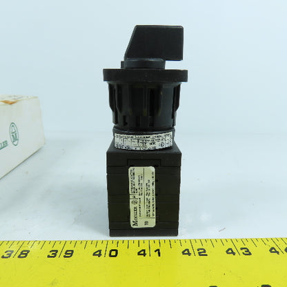 Moeller T0-5-8270/EZ 3-Position Rotary Selector Switch 1/3PH 10HP 16 Amp NEW