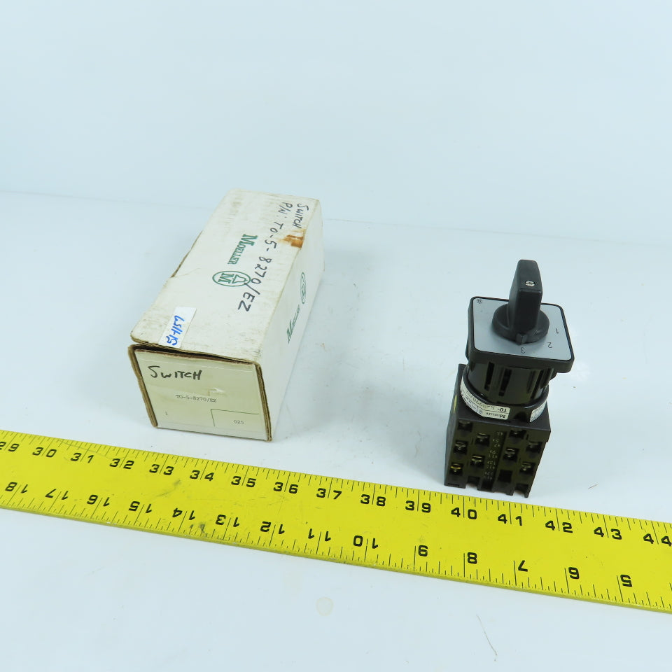 Moeller T0-5-8270/EZ 3-Position Rotary Selector Switch 1/3PH 10HP 16 Amp NEW