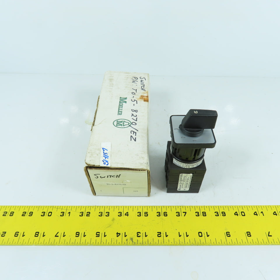 Moeller T0-5-8270/EZ 3-Position Rotary Selector Switch 1/3PH 10HP 16 Amp NEW