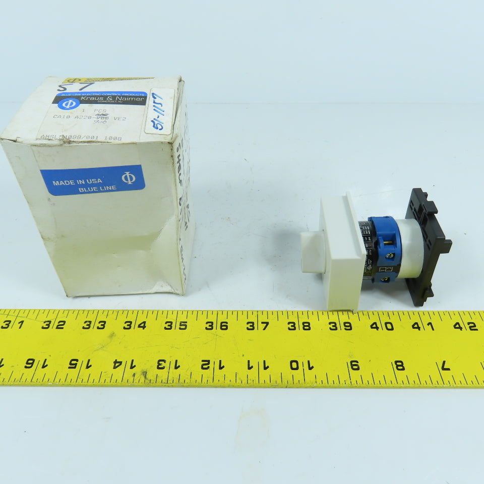 Kraus & Naimer CA10 A220 AMSL54088 2-Position Selector Switch 20A 300VAC NEW