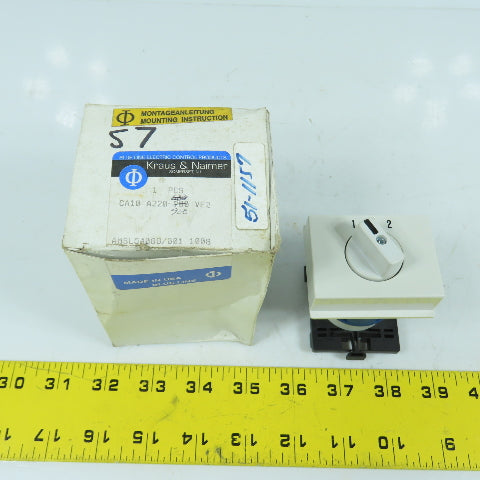 Kraus & Naimer CA10 A220 AMSL54088 2-Position Selector Switch 20A 300VAC NEW