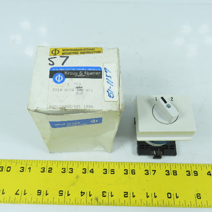 Kraus & Naimer CA10 A220 AMSL54088 2-Position Selector Switch 20A 300VAC NEW