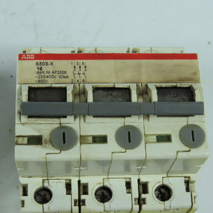 ABB S503-X 3-Pole Rail Mount Circuit Breaker 230/400VAC Lot Of 2