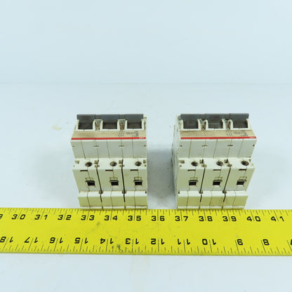 ABB S503-X 3-Pole Rail Mount Circuit Breaker 230/400VAC Lot Of 2