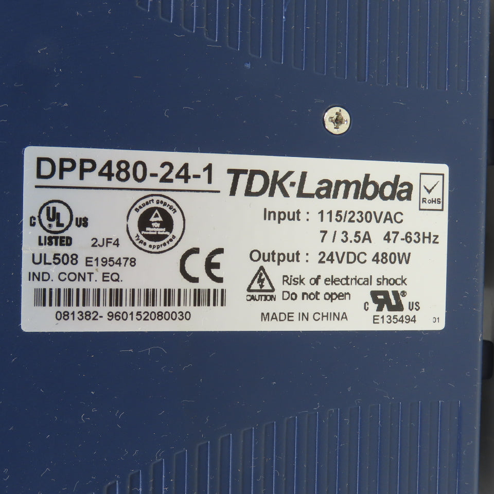 TDK Lambda DPP480-24-1 24V DC 480W Power Supply 115/230VAC 1PH 7/3.5A Input