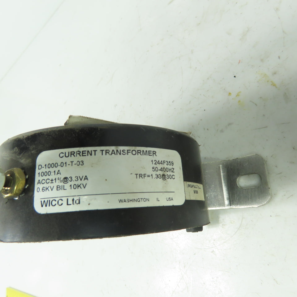 Wicc D-1000-01-T-03 Current Transformer 1000:1A 0.6KV 3.3VA 50-400Hz
