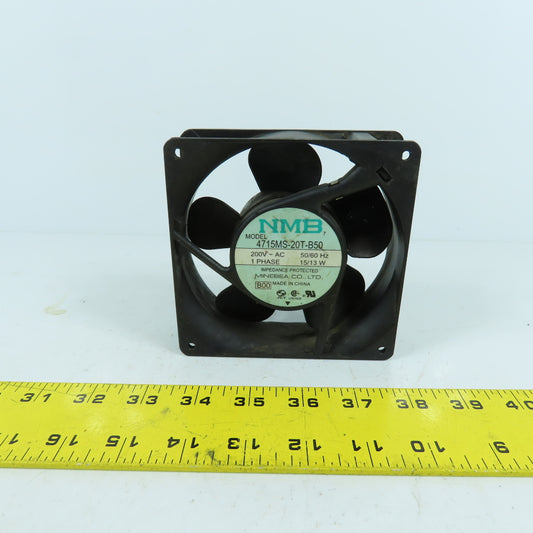 Minebea 4715MS-20T-B50 4-5/8" x 4-5/8" Single Phase Cooling Fan 200VAC 50/60HZ