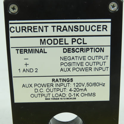 Instrument Transformers PCL-5 PCL Current Transformer Pri 120VAC Sec 4-20mADC
