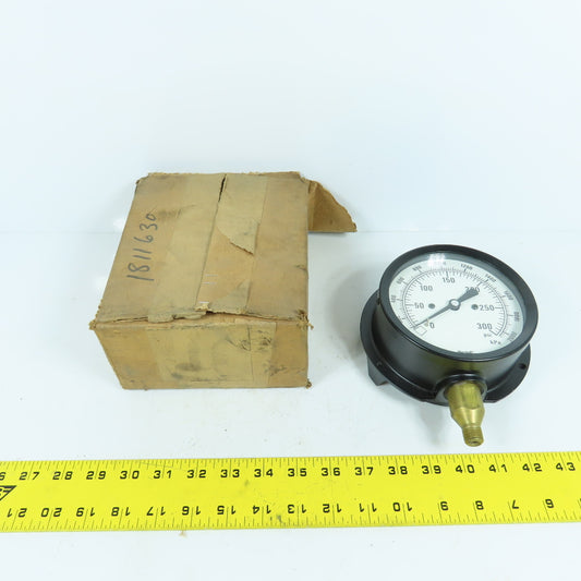 Marshall Town 90234 4" Pressure Gauge 0-300PSI 0-2000 kPa NEW USA