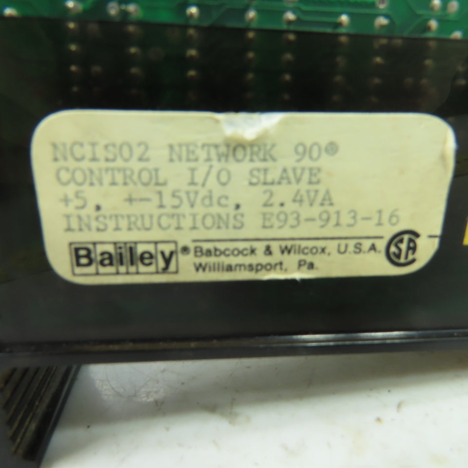 Bailey 6637087D1 NCIS02 Network 90 Control I/O Slave Module Card 15VDC 2.4VA