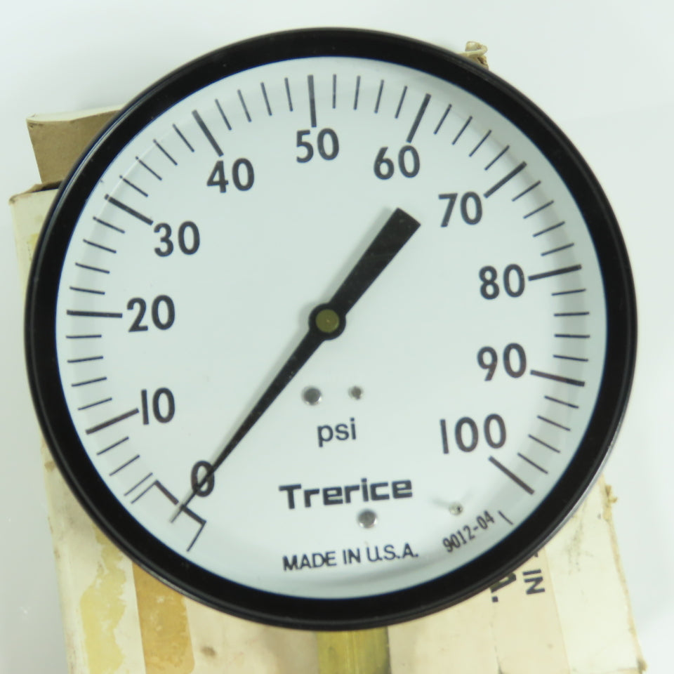 Trerice 9012-04 800B 4-1/2" Pressure Gauge 0-100PSI 1/4" NPT LM NEW USA