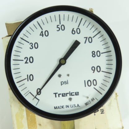 Trerice 9012-04 800B 4-1/2" Pressure Gauge 0-100PSI 1/4" NPT LM NEW USA
