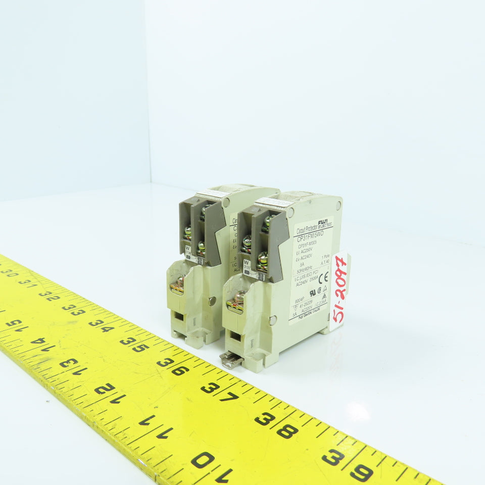 Fuji CP31FM/5WD 5A Single Pole Circuit Breaker Protector Lot Of 2