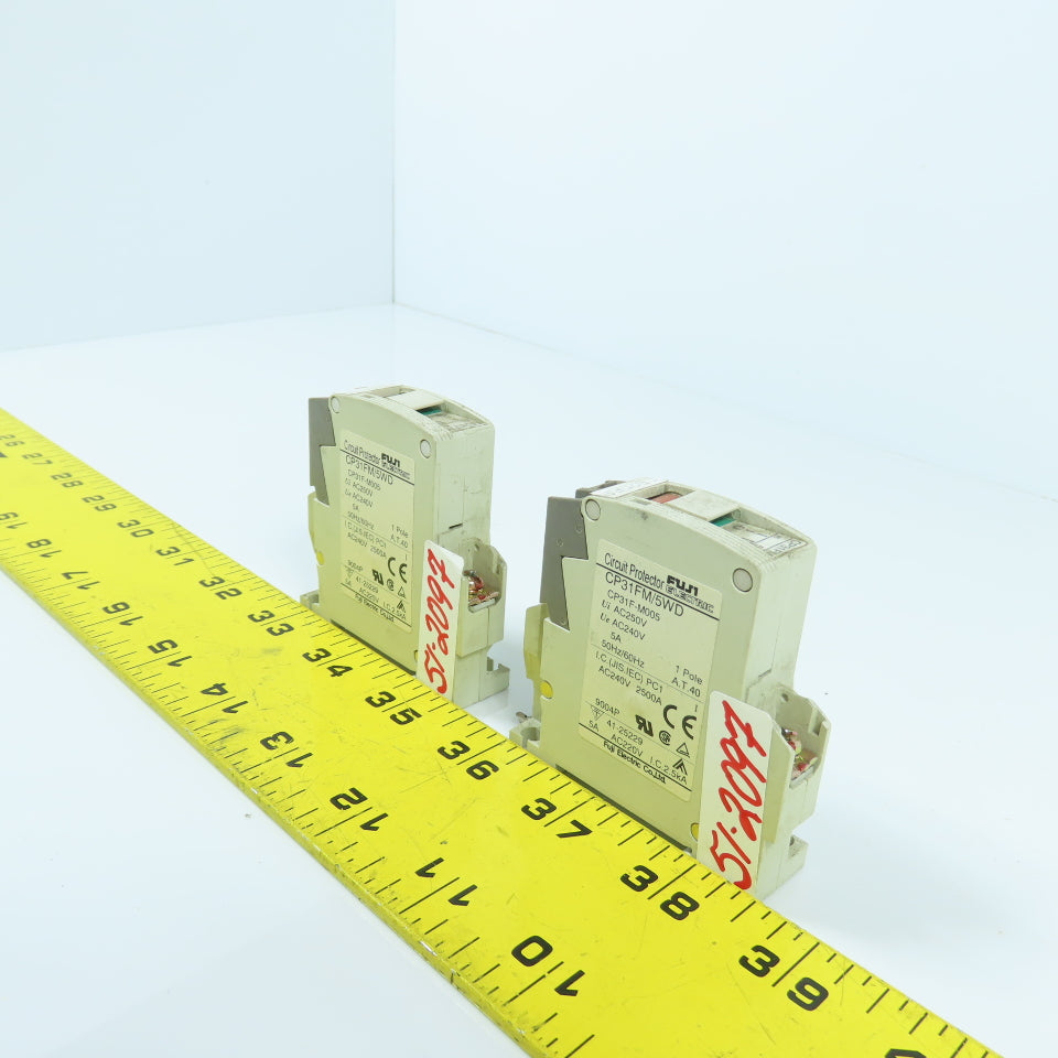 Fuji CP31FM/5WD 5A Single Pole Circuit Breaker Protector Lot Of 2