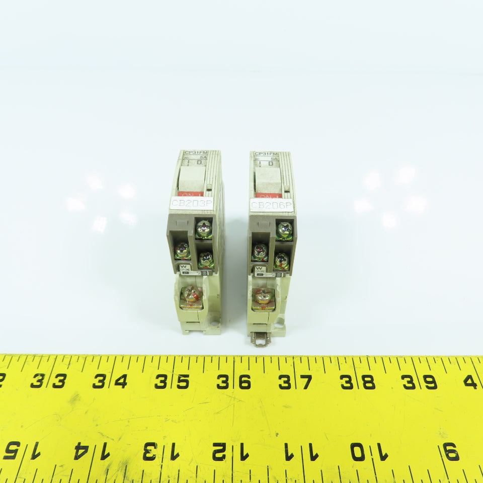 Fuji CP31FM/5WD 5A Single Pole Circuit Breaker Protector Lot Of 2