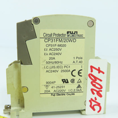 Fuji CP31FM/20WD 20A Single Pole Circuit Breaker Protector