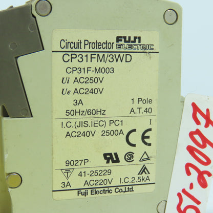 Fuji CP31FM/3WD 3A Single Pole Circuit Breaker Protector