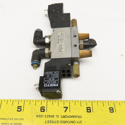 Festo MEH-5/3E-1/8-S-B 5/3 Position Pneumatic Valve Open Center 24VDC Coil