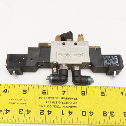 Festo MEH-5/3E-1/8-S-B 5/3 Position Pneumatic Valve Open Center 24VDC Coil