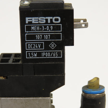 Festo MEH-5/3E-1/8-S-B 5/3 Position Pneumatic Valve Open Center 24VDC Coil