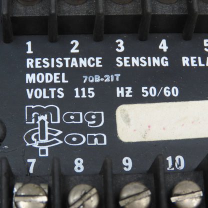 Mag Con 70B-21T 115V 50/60Hz Resistance Sensing Relay