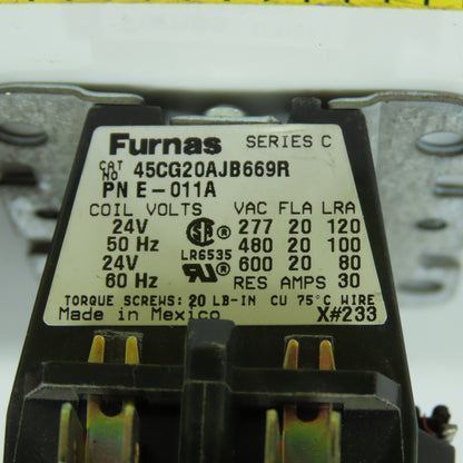 Furnas E-011A 45CG20AJB669R 20 Amp Contactor 24V Coil Series C Lot Of 3