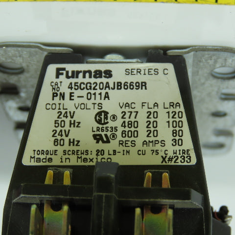 Furnas E-011A 45CG20AJB669R 20 Amp Contactor 24V Coil Series C Lot Of 3
