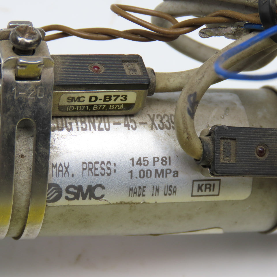 SMC CDG1BN20-45 20mm Bore 45mm Stroke Double Acting Air Cylinder D-B73 Sensors
