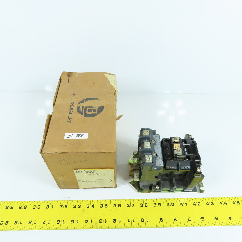 Allen Bradley 500-Y688601/1 Size 0 Starter Contactor 5HP 120V 40HZ Coil 18A 600V