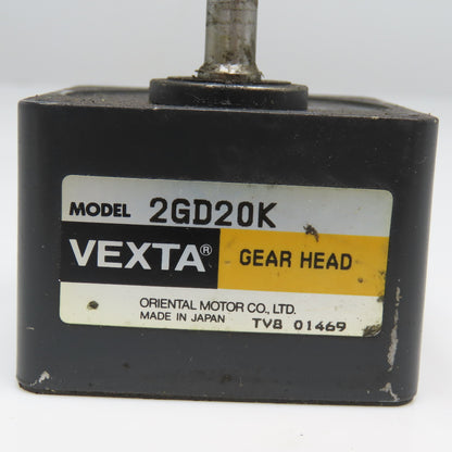 Vexta Oriental Motor 2GD20K Servo Motor Gear Head 8mm Shaft