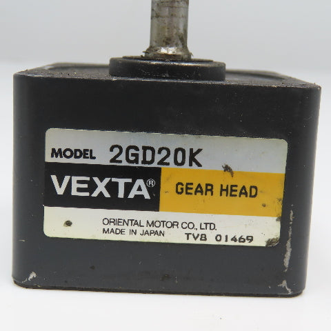 Vexta Oriental Motor 2GD20K Servo Motor Gear Head 8mm Shaft