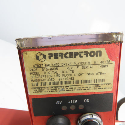 Perceptron 917-3020 Digital Surface Sensor Rev 1 W/ 515-0095 LED Flood Light