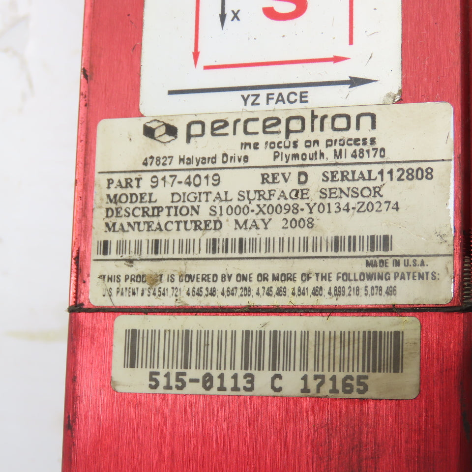 Perceptron 917-4019 Digital Surface Sensor Rev D W/ 515-0108 LED Flood Light