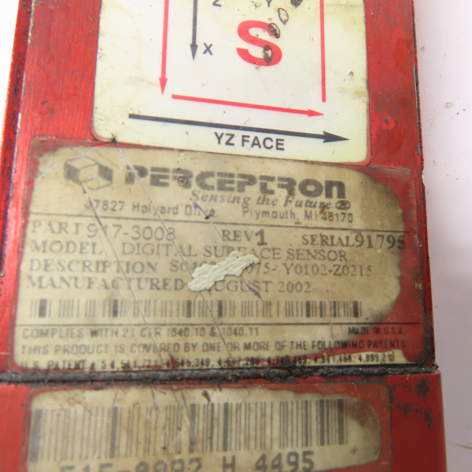 Perceptron 917-3008 Rev 1 Digital Surface Sensor Plastic Lens Cracked/Broken